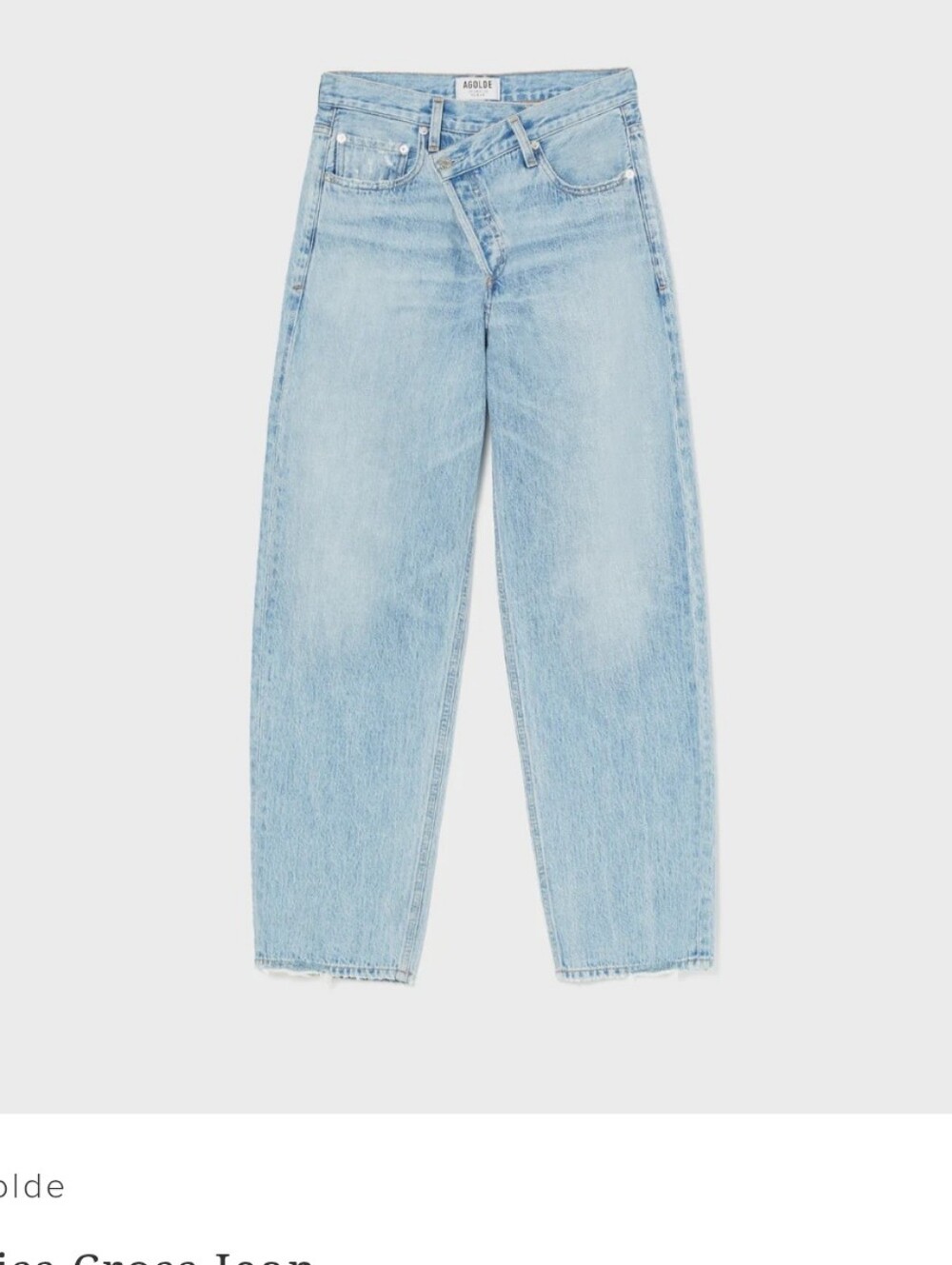 Agolde Women's Light Wash Criss Cross Button Fly Straight Leg Jeans Size 24